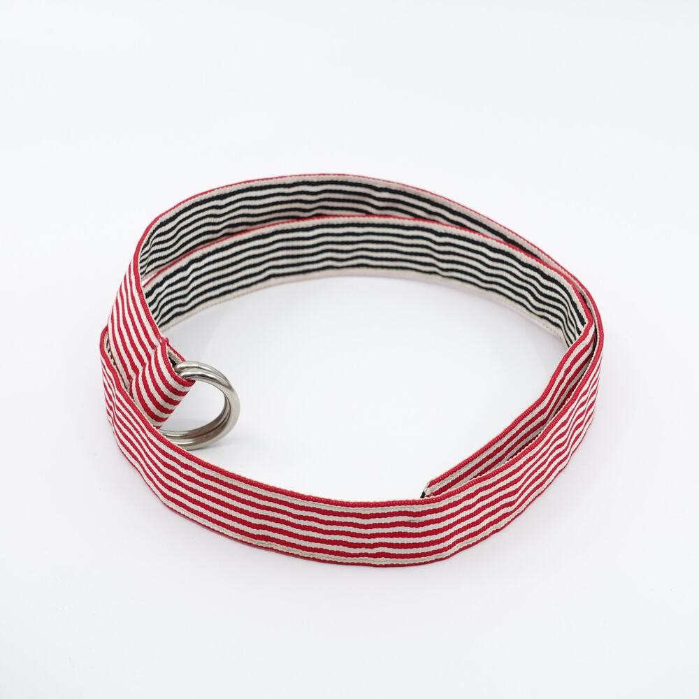 Vintage Red & White Pinstriped Reversible Belt